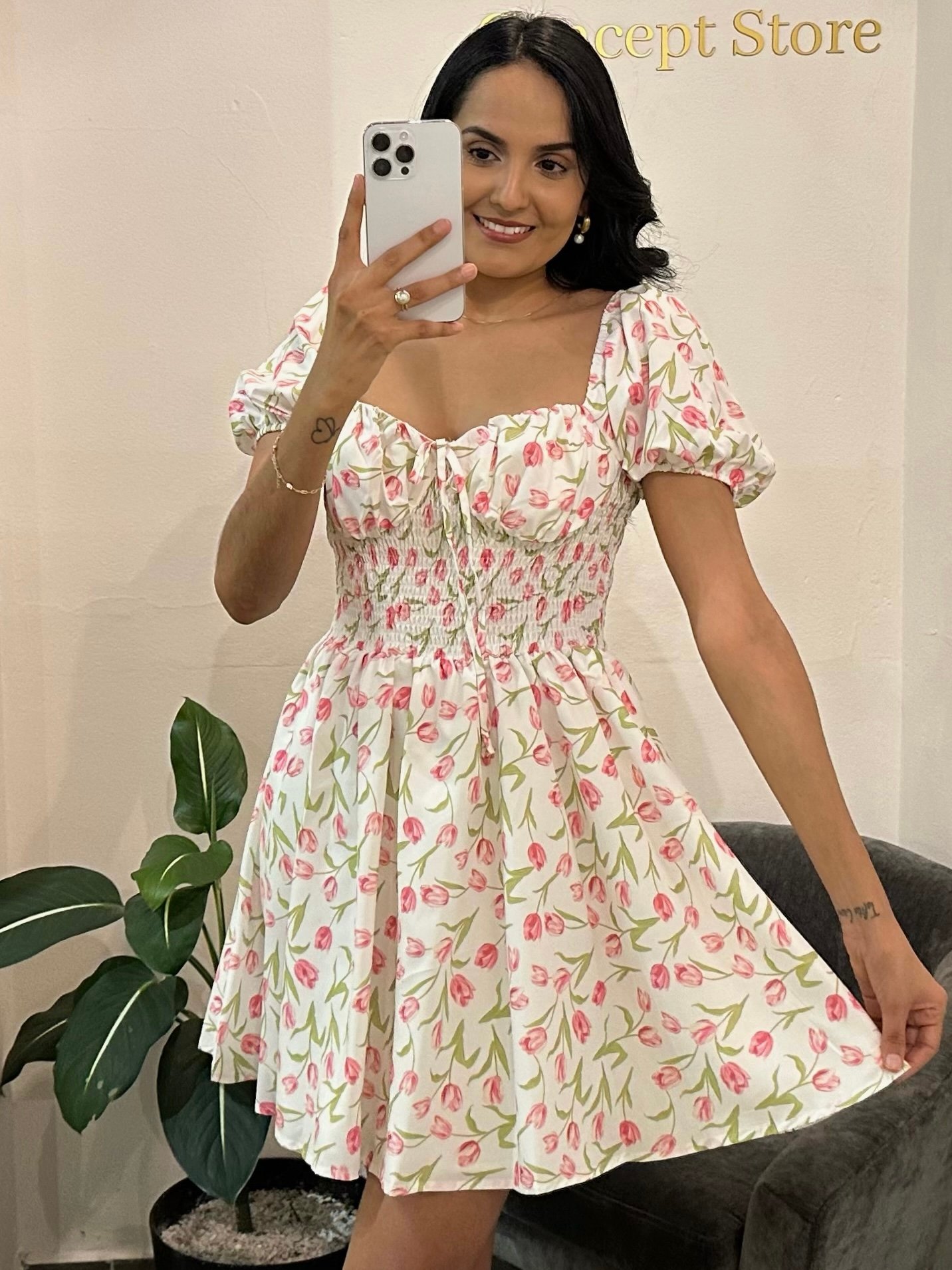 VESTIDO PUFF TULIPANES