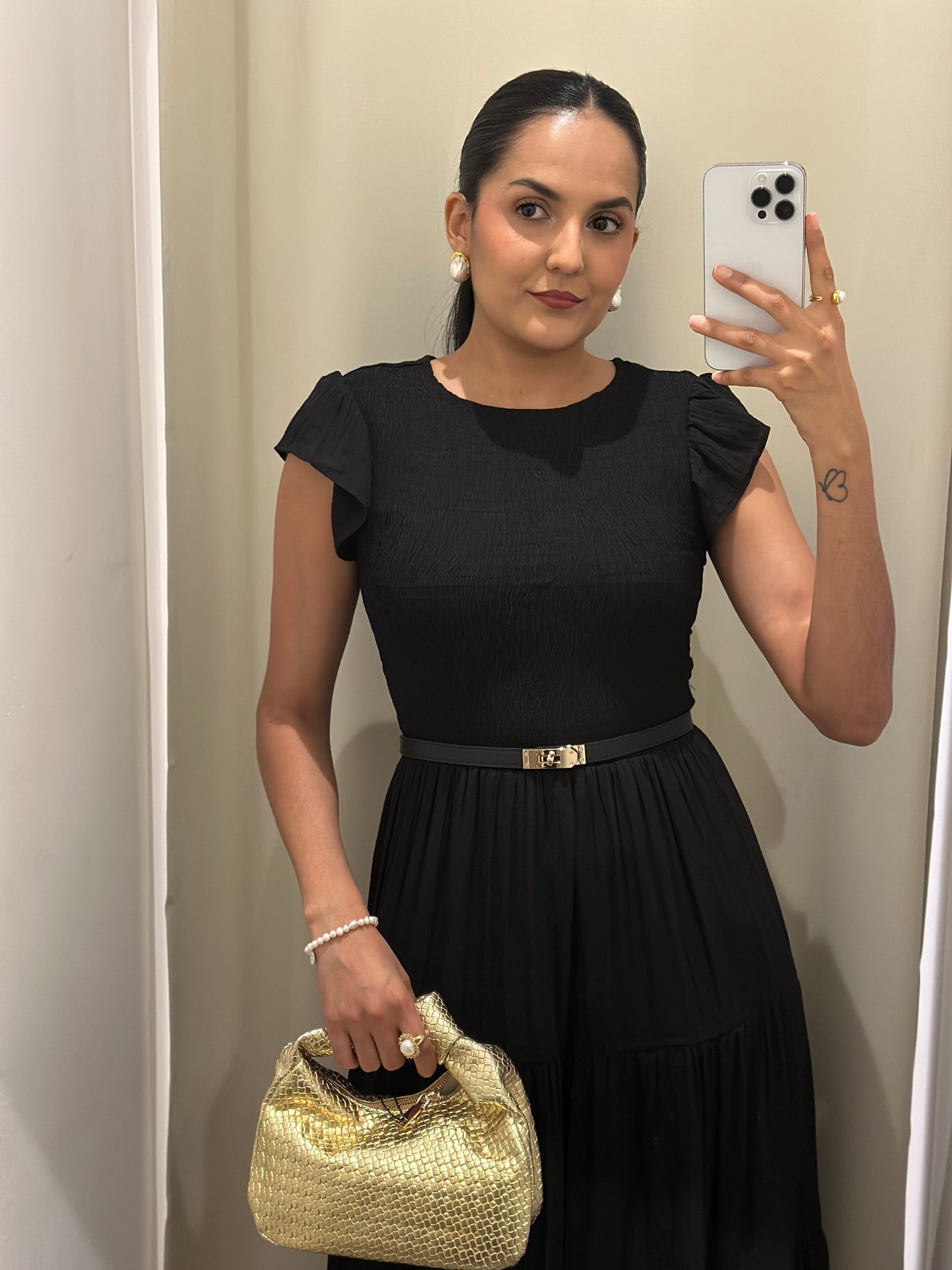 VESTIDO MAXI NEGRO RUFFLE