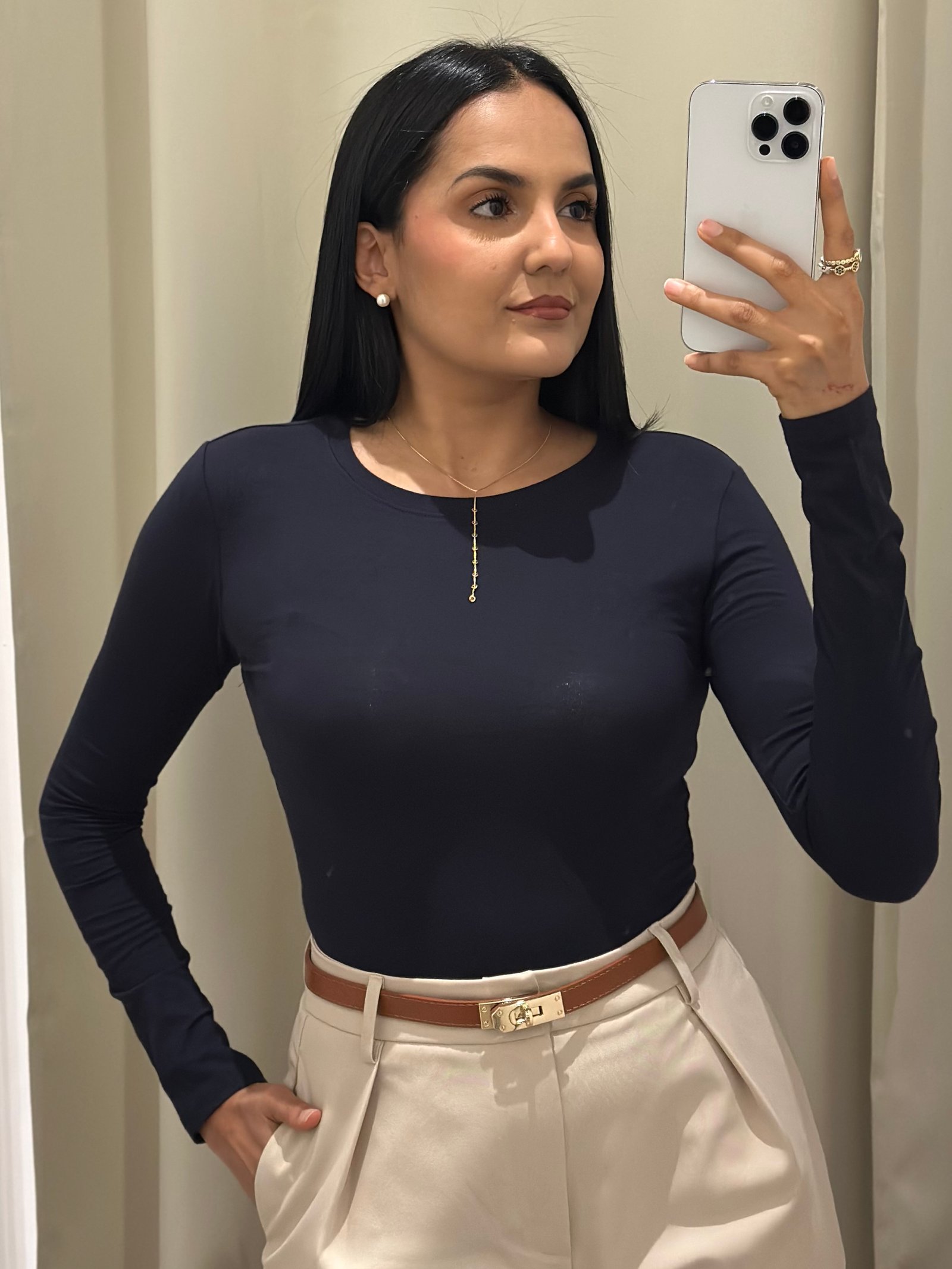 CAMISA BASIC MANGA LARGA CROP