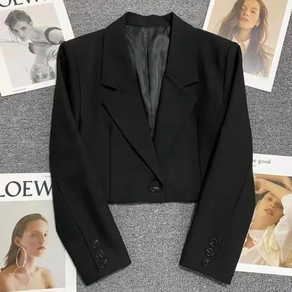BLAZER NEGRO CROP TALLA S