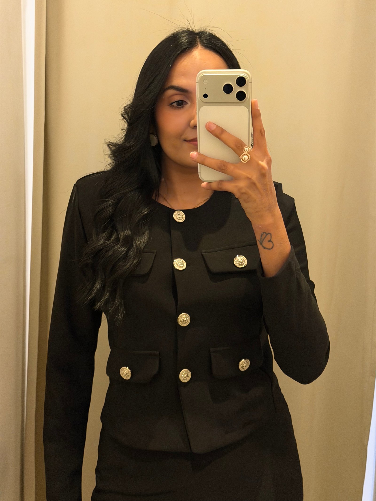 CONJUNTO FALDA Y CHAQUETA LOVE NEGRO