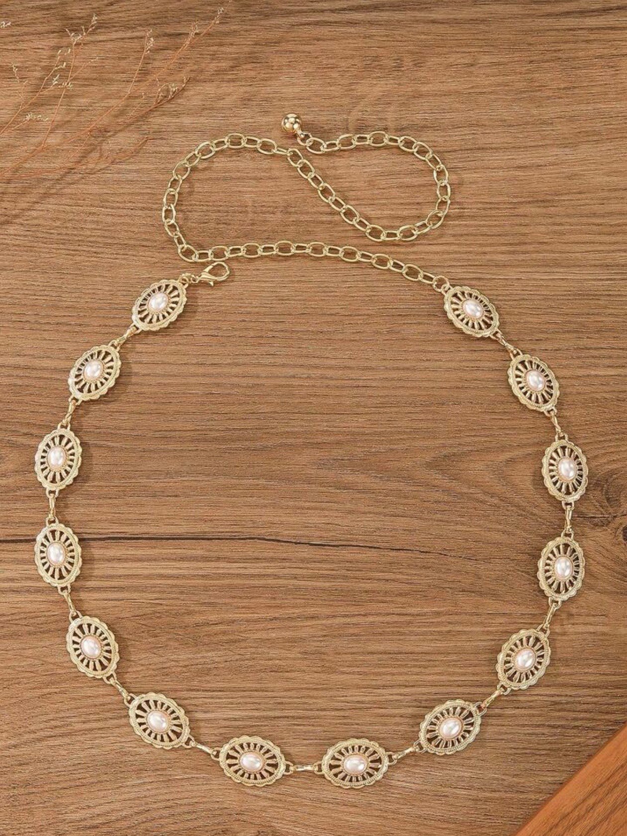 CINTURON DORADO CIRCULO CON PERLITA