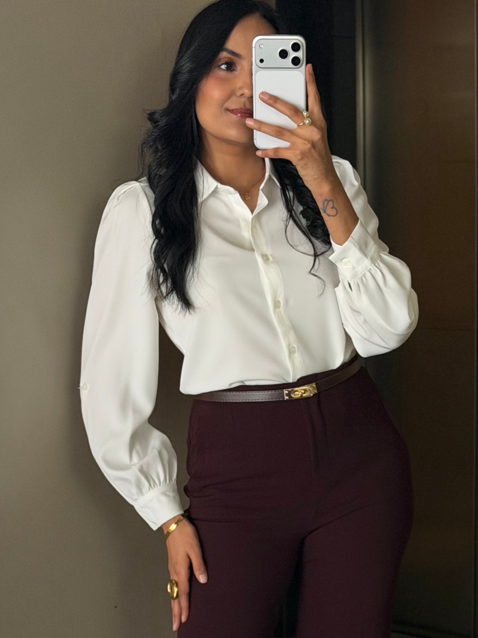 BLUSA MIT BOTONES BLANCO MANGA PUFF