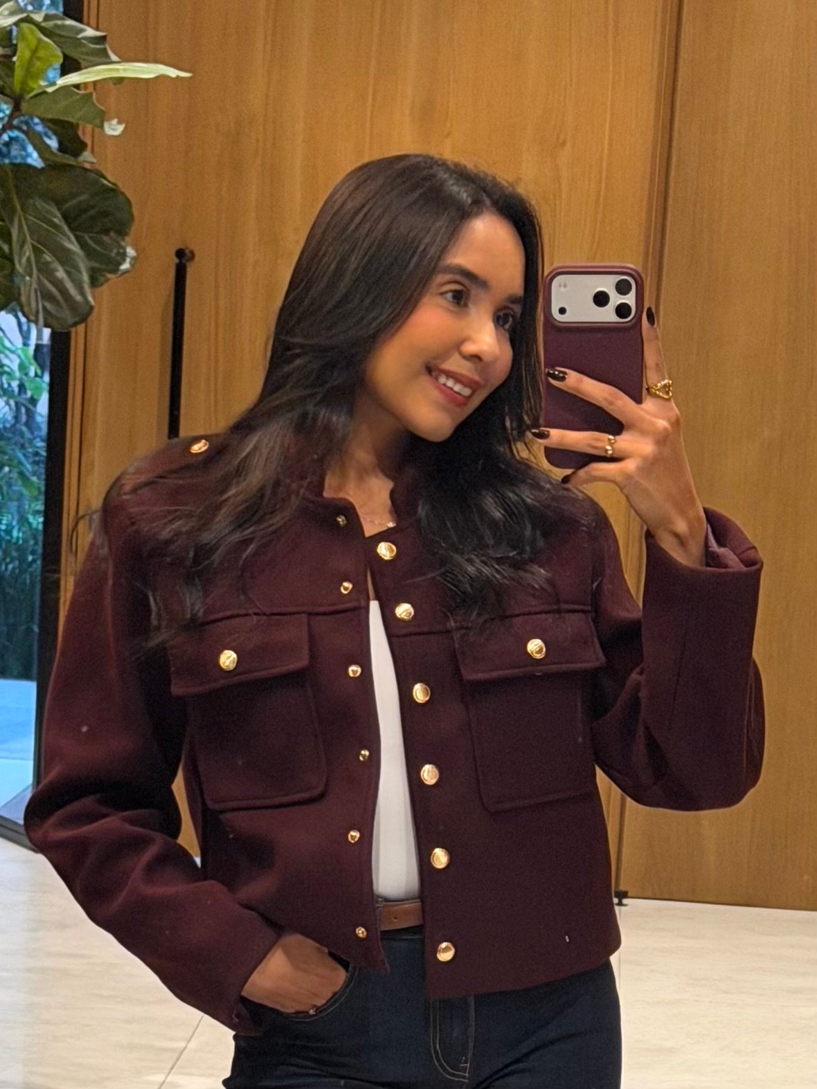 CHAQUETA BOMBER OCRE BOTONES