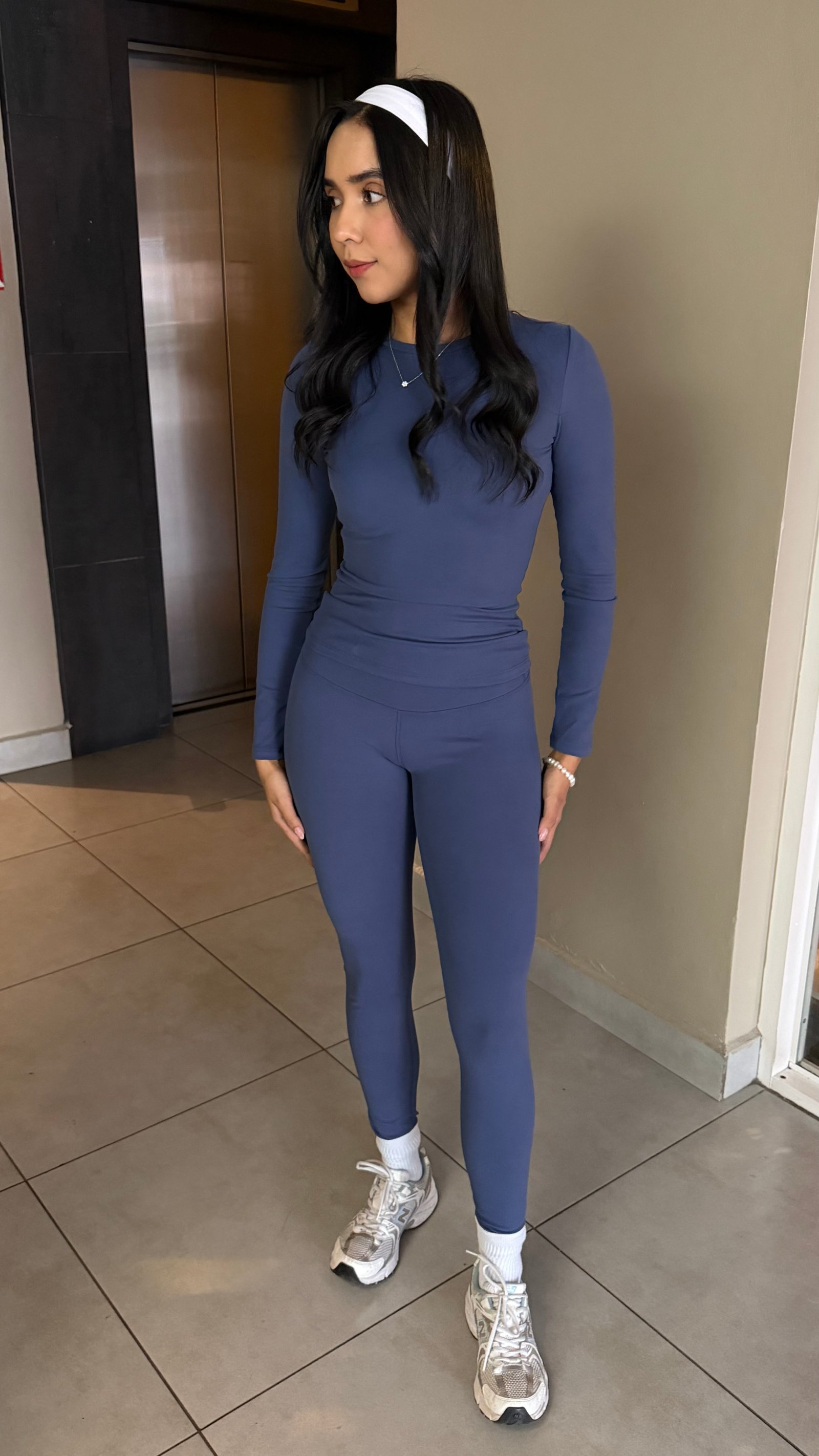 SET DE LEGGINGS Y TOP MANGA LARGA NAVY BLUE