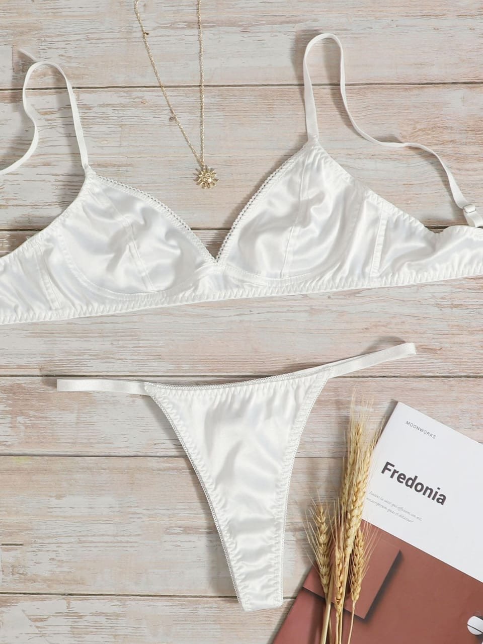 SET 2 PIEZAS SATIN BLANCO TALLA L