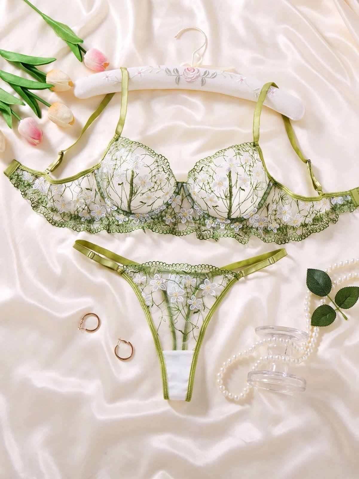 SET DOS PIEZAS VERDE MESH TALLA S