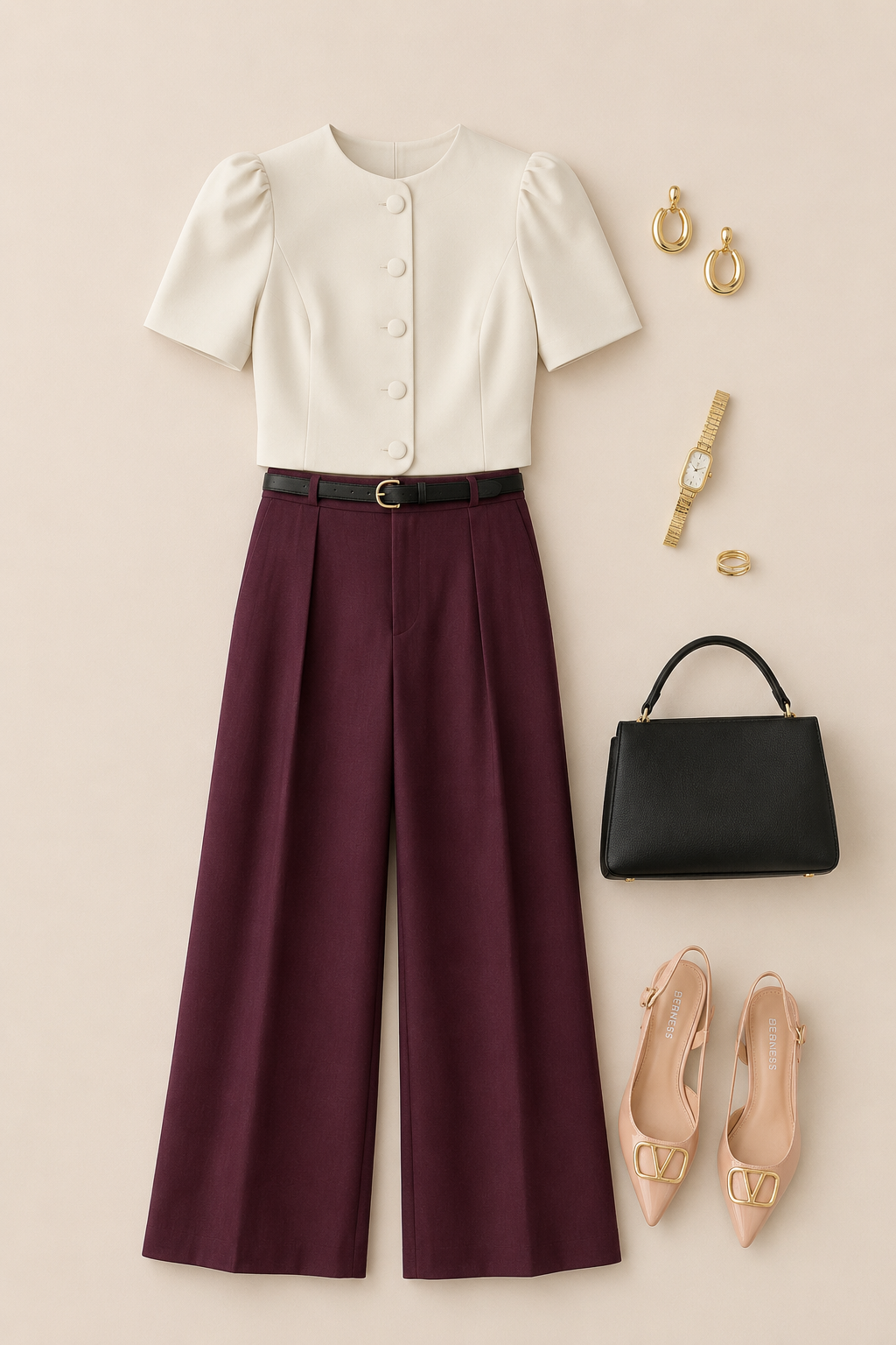 BLUSA MANGA PUFF BOTONES ALTOS