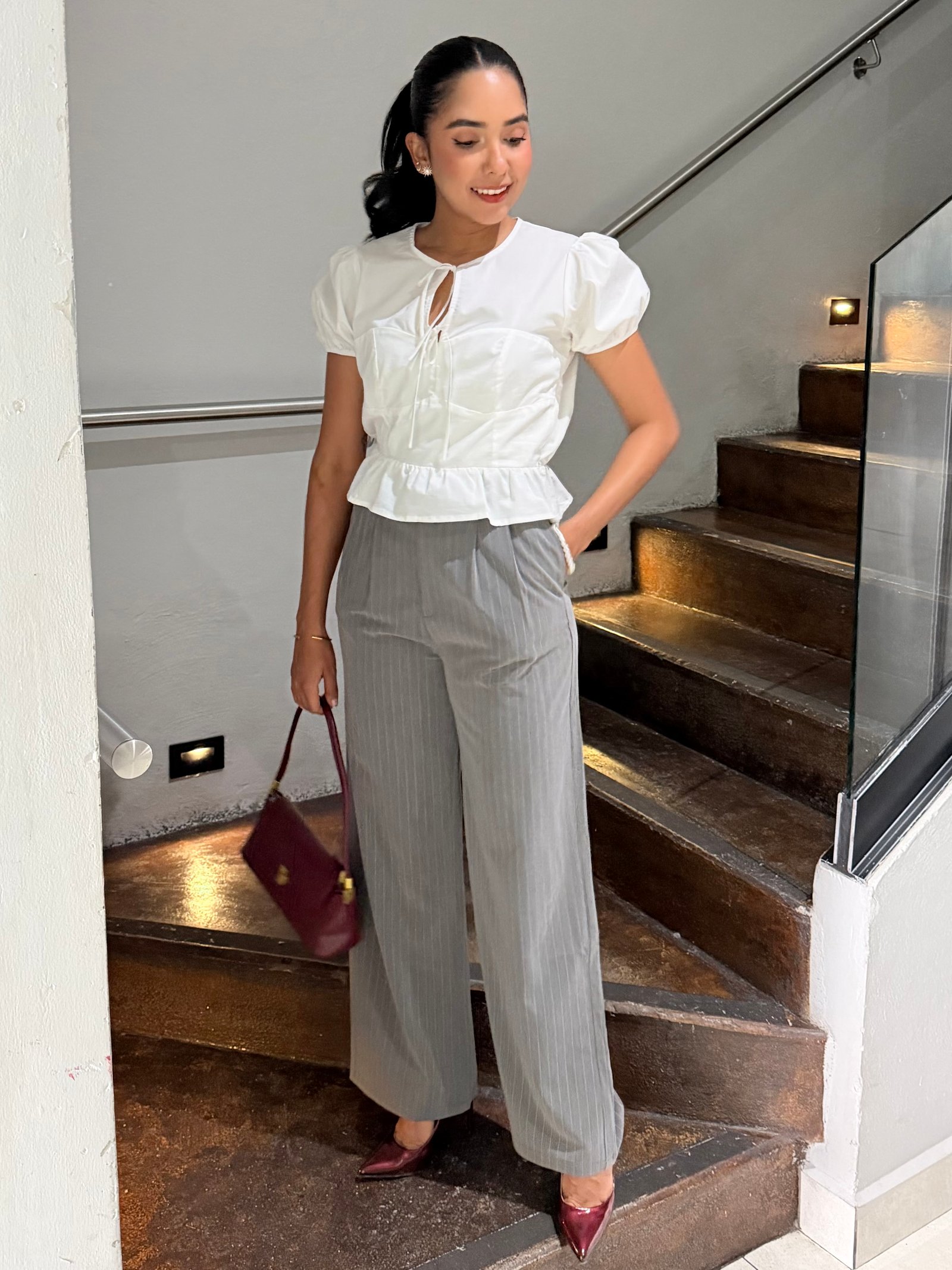PANTALON ACT CORTE RECTO RAYADO