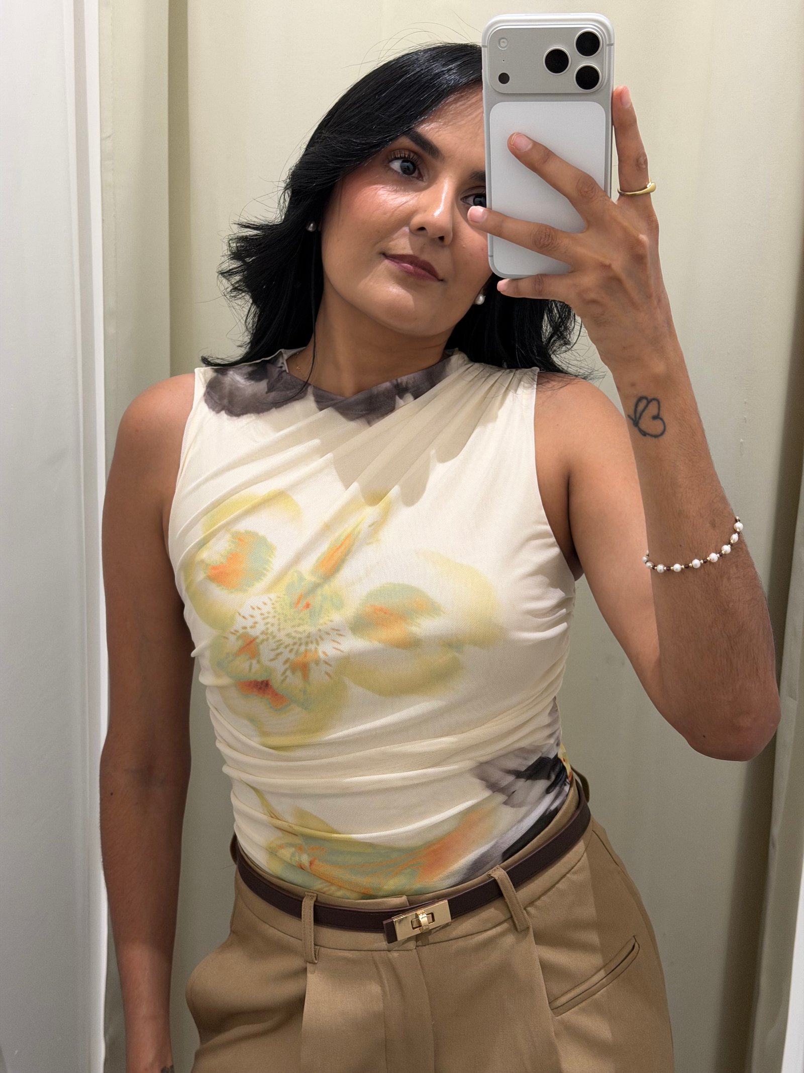 BODYSUIT BLANCO MESH FLORAL