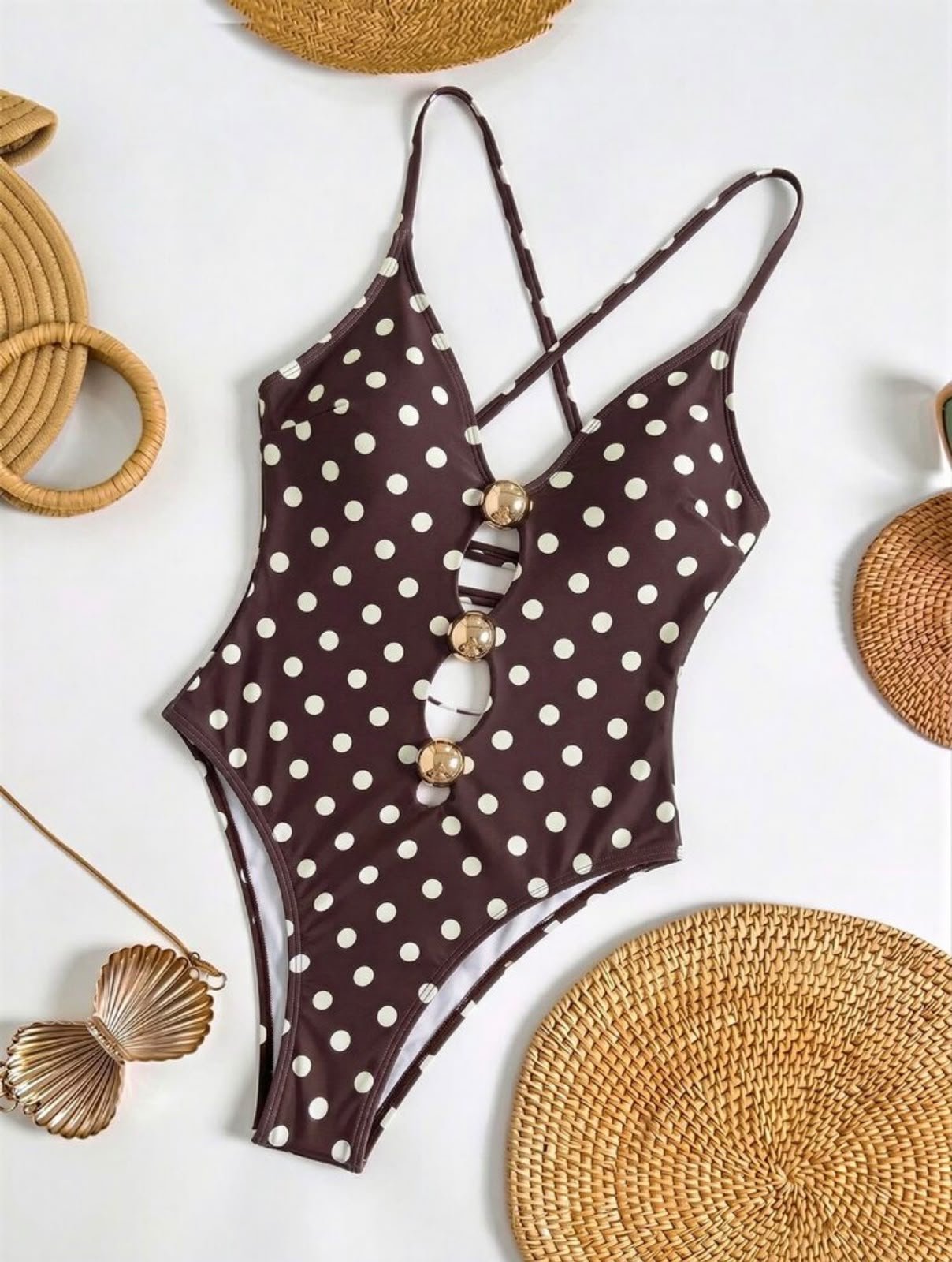 TRAJE DE BANO UNA PIEZA CAFE POLKA DOT