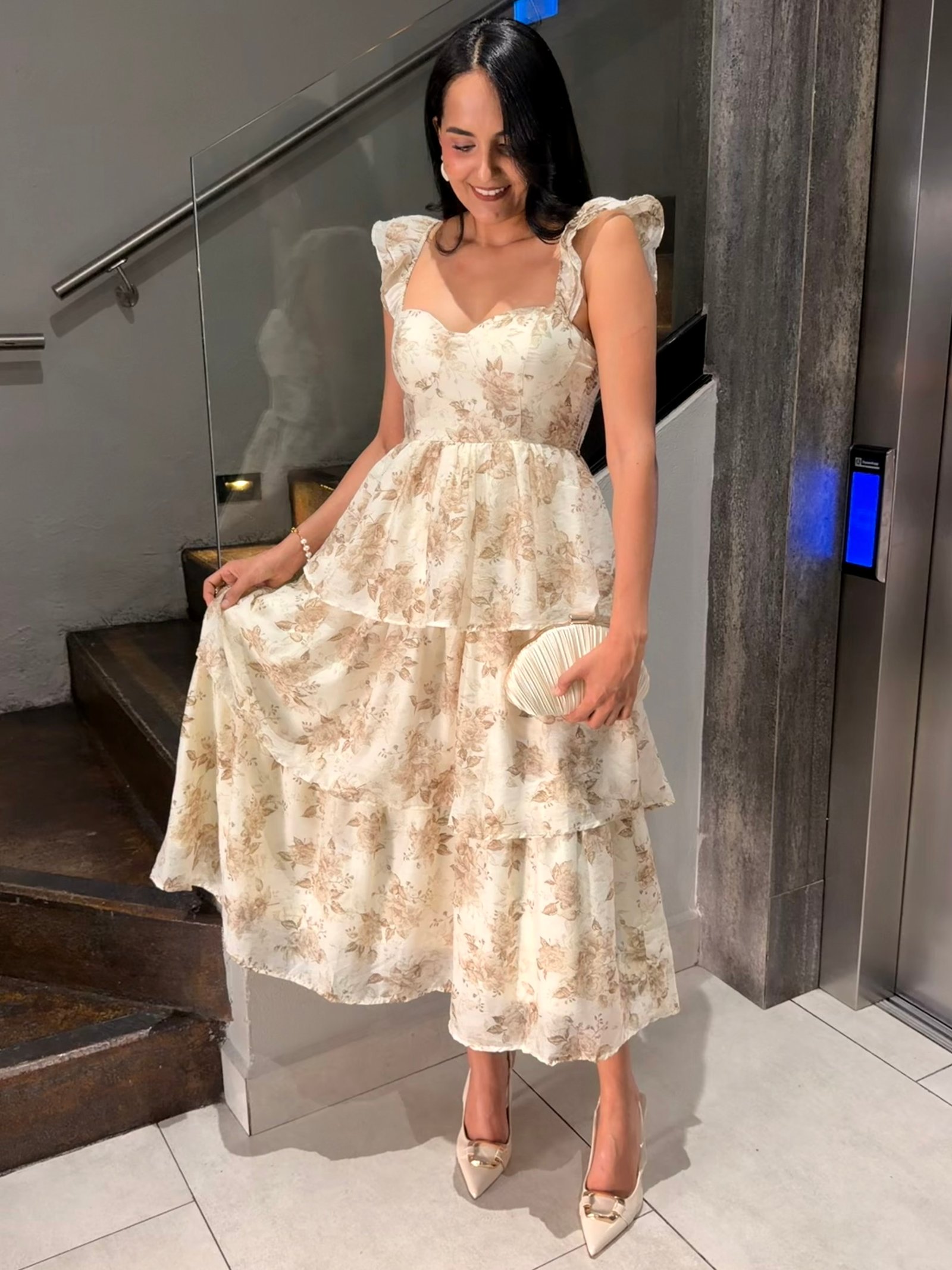 VESTIDO MAXI VUELOS FLORES