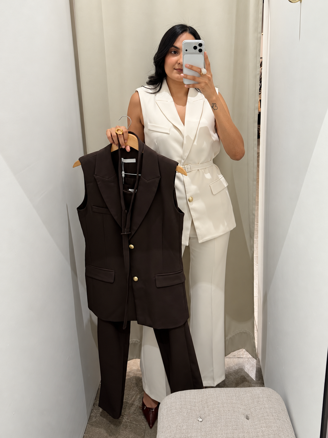 SET VEST PANTALON CON CINTURON PREMIUM